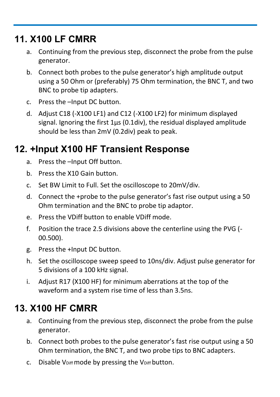 X100 lf cmrr, +input x100 hf transient response, X100 hf cmrr | Teledyne LeCroy DXC100A User Manual | Page 16 / 24