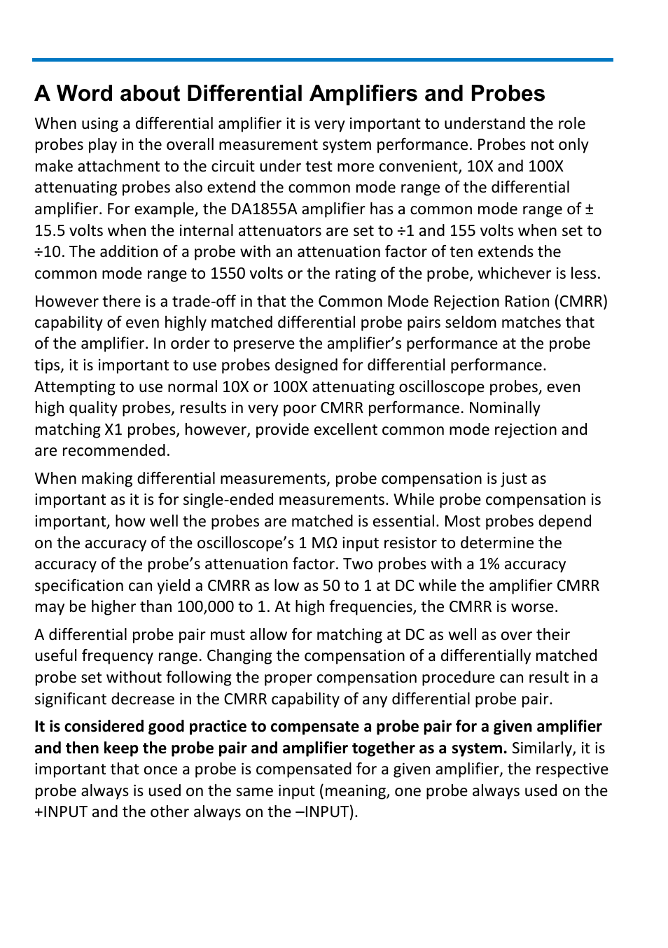 A word about differential amplifiers and probes | Teledyne LeCroy DXC100A User Manual | Page 6 / 24