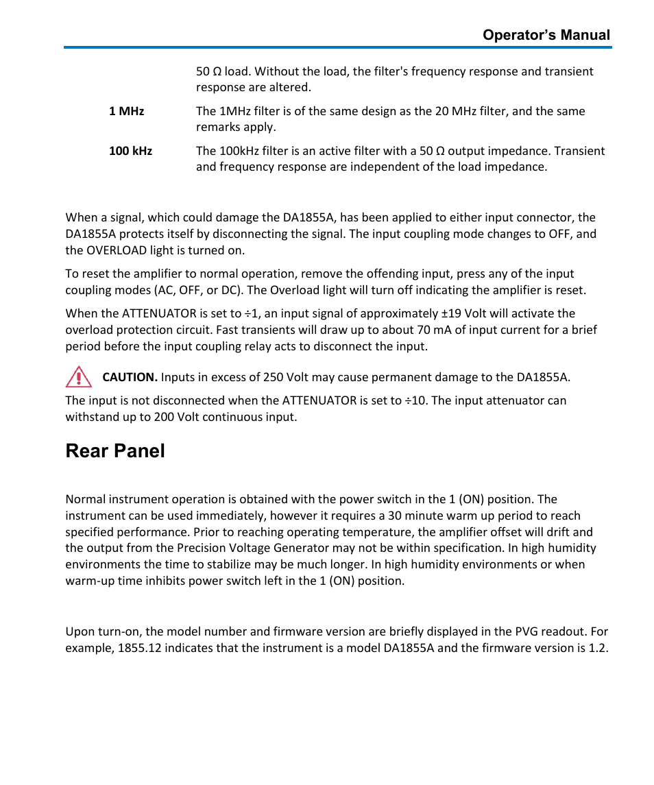 Rear panel | Teledyne LeCroy DA1855A User Manual | Page 23 / 94