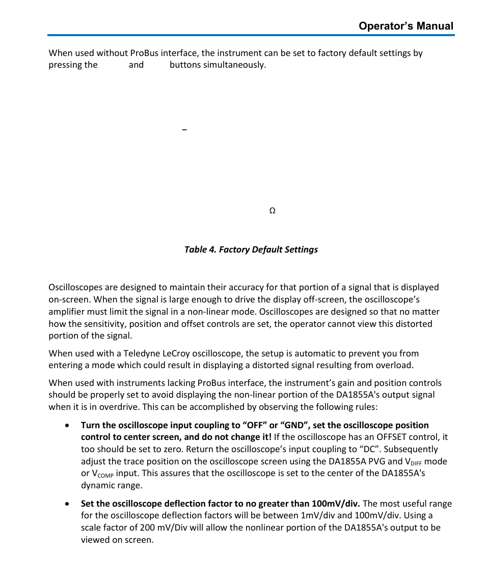 Sensitivity, position and offset, Operator’s manual | Teledyne LeCroy DA1855A User Manual | Page 27 / 94