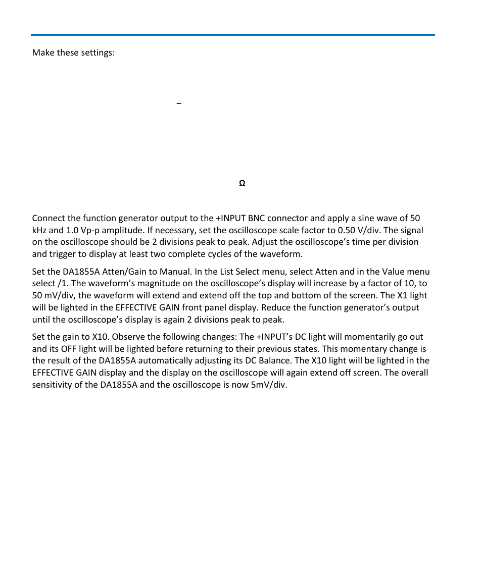 Attenuator and gain operation, Da1855a differential amplifier | Teledyne LeCroy DA1855A User Manual | Page 32 / 94