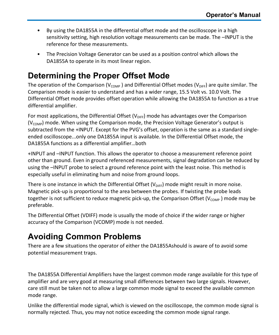 Determining the proper offset mode, Avoiding common problems, Exceeding the common mode range | Teledyne LeCroy DA1855A User Manual | Page 41 / 94