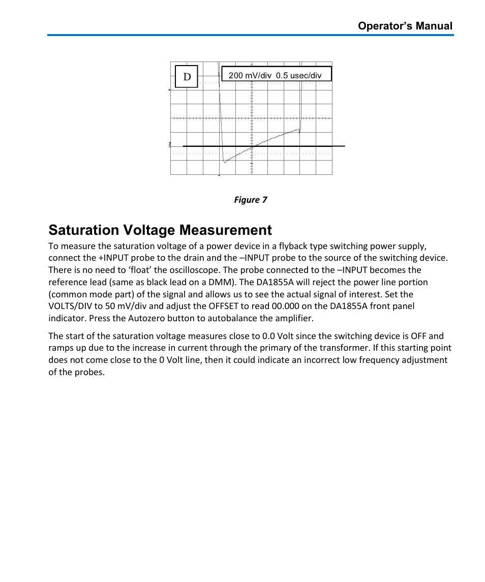 Saturation voltage measurement | Teledyne LeCroy DA1855A User Manual | Page 49 / 94