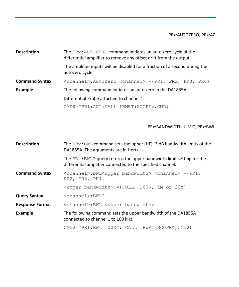 Auto-zero, Bandwidth limit | Teledyne LeCroy DA1855A User Manual | Page 54 / 94