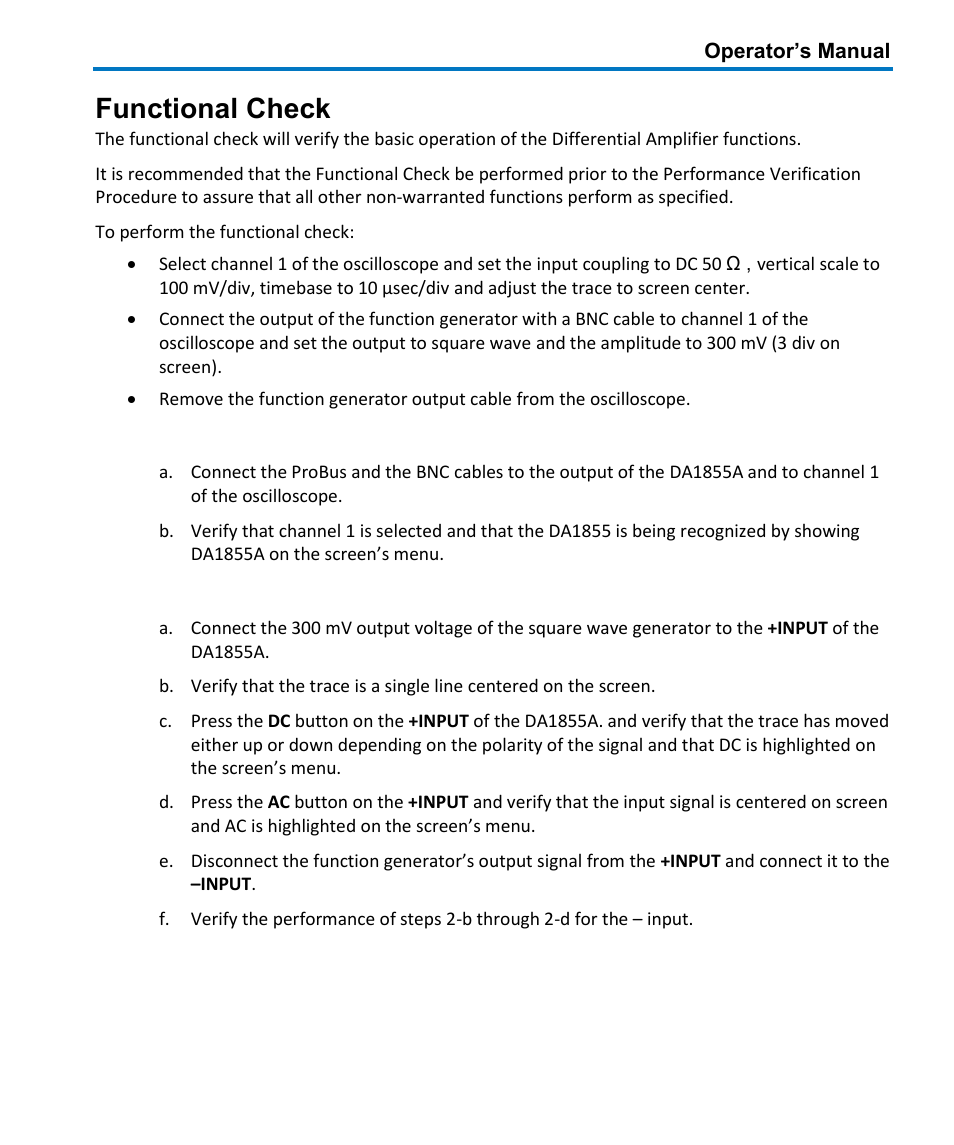 Functional check | Teledyne LeCroy DA1855A User Manual | Page 65 / 94