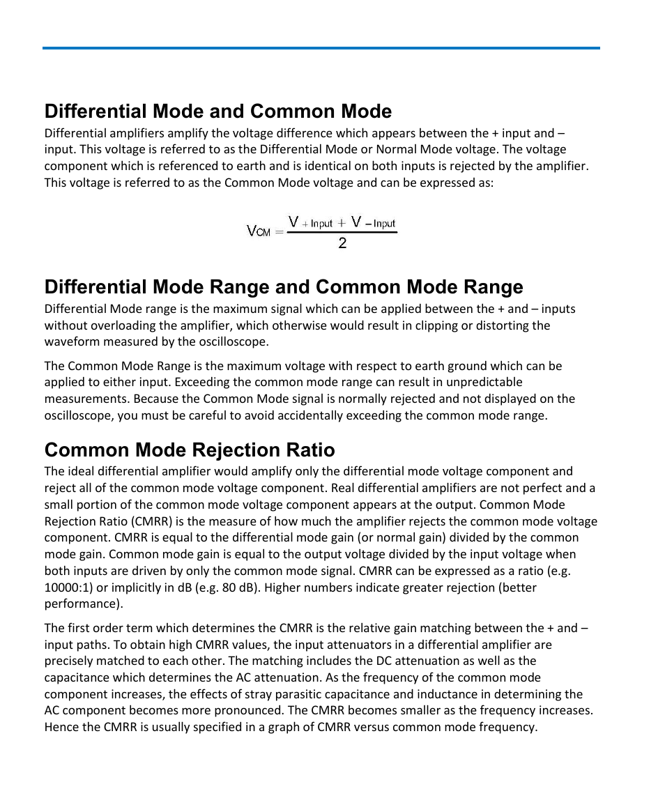 Reference, Differential mode and common mode, Differential mode range and common mode range | Common mode rejection ratio | Teledyne LeCroy DA1855A User Manual | Page 86 / 94