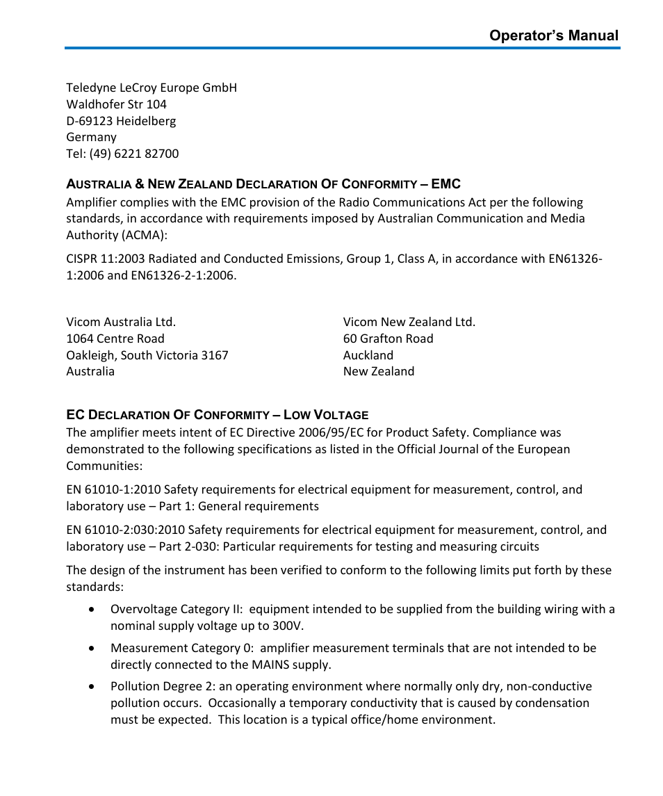 Safety compliance | Teledyne LeCroy DA1855A User Manual | Page 89 / 94