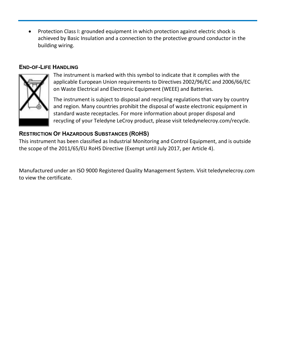 Environmental compliance, Iso certification | Teledyne LeCroy DA1855A User Manual | Page 90 / 94