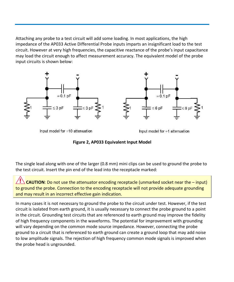 Probe input loading, Grounding the probe | Teledyne LeCroy AP033 User Manual | Page 16 / 62