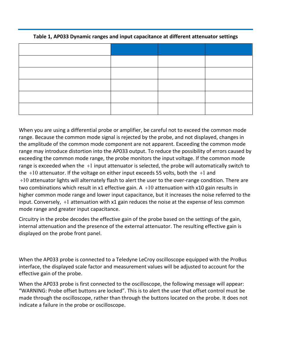 Operation with teledyne lecroy oscilloscopes, Ap033 active differential probe | Teledyne LeCroy AP033 User Manual | Page 18 / 62