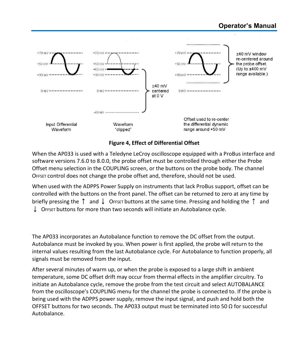 Autobalance | Teledyne LeCroy AP033 User Manual | Page 21 / 62
