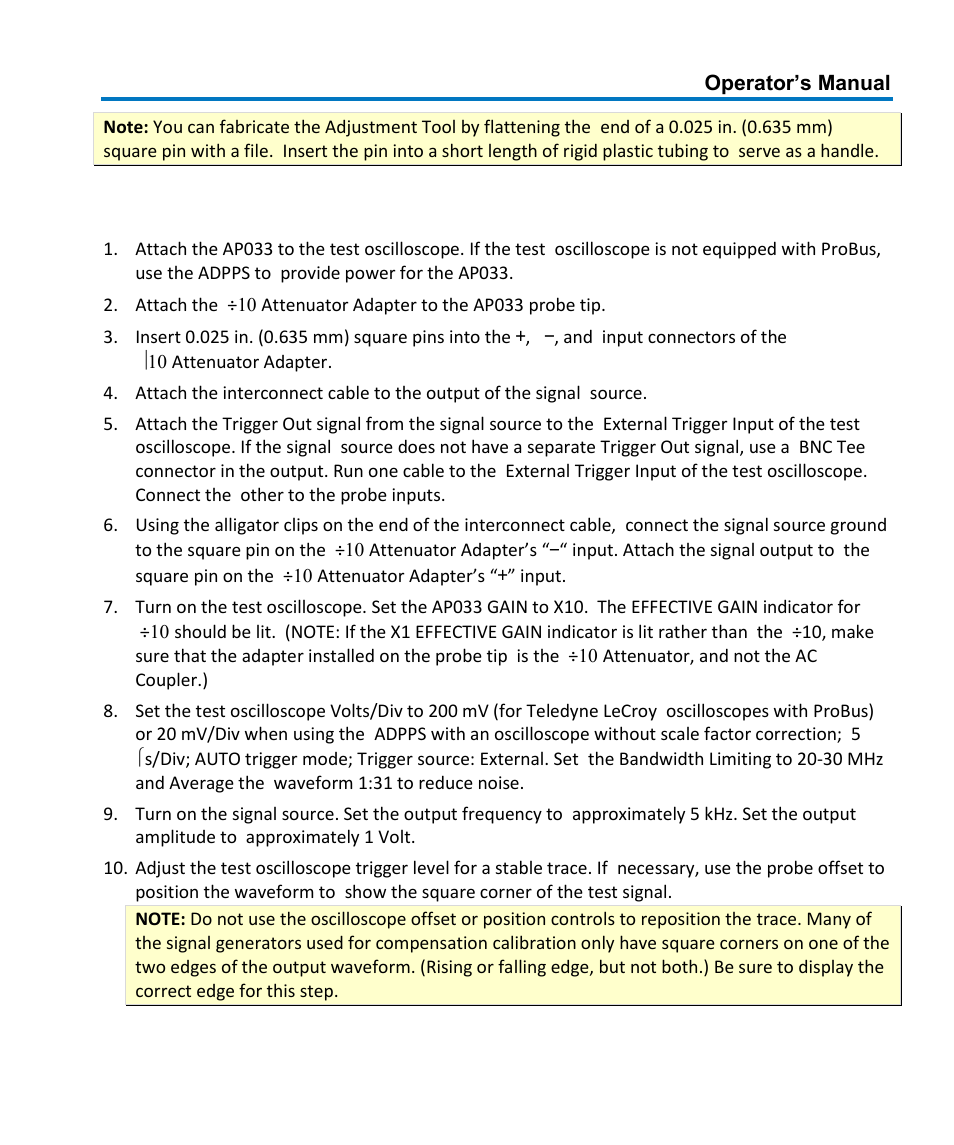 Procedure | Teledyne LeCroy AP033 User Manual | Page 29 / 62
