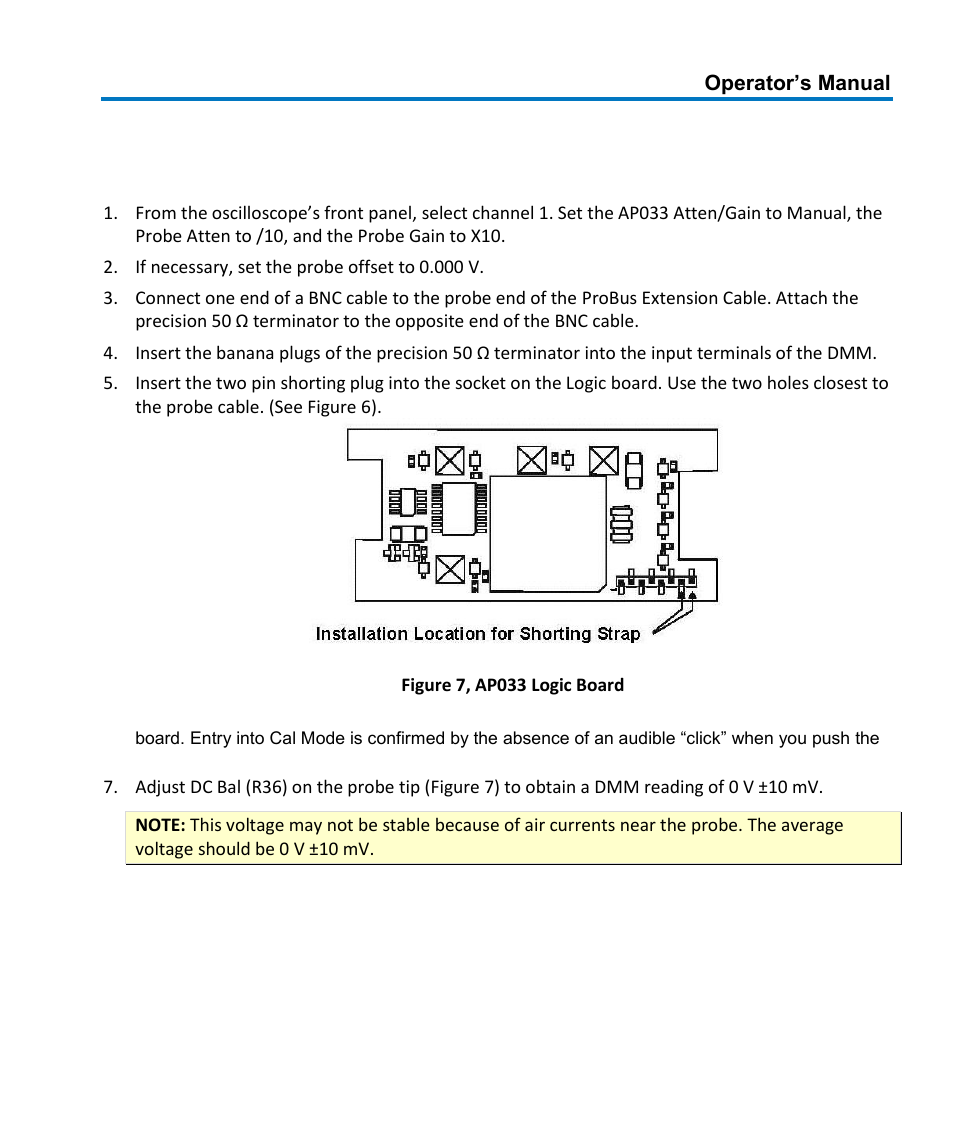 Procedure, A. adjust preliminary probe dc balance (r36) | Teledyne LeCroy AP033 User Manual | Page 45 / 62