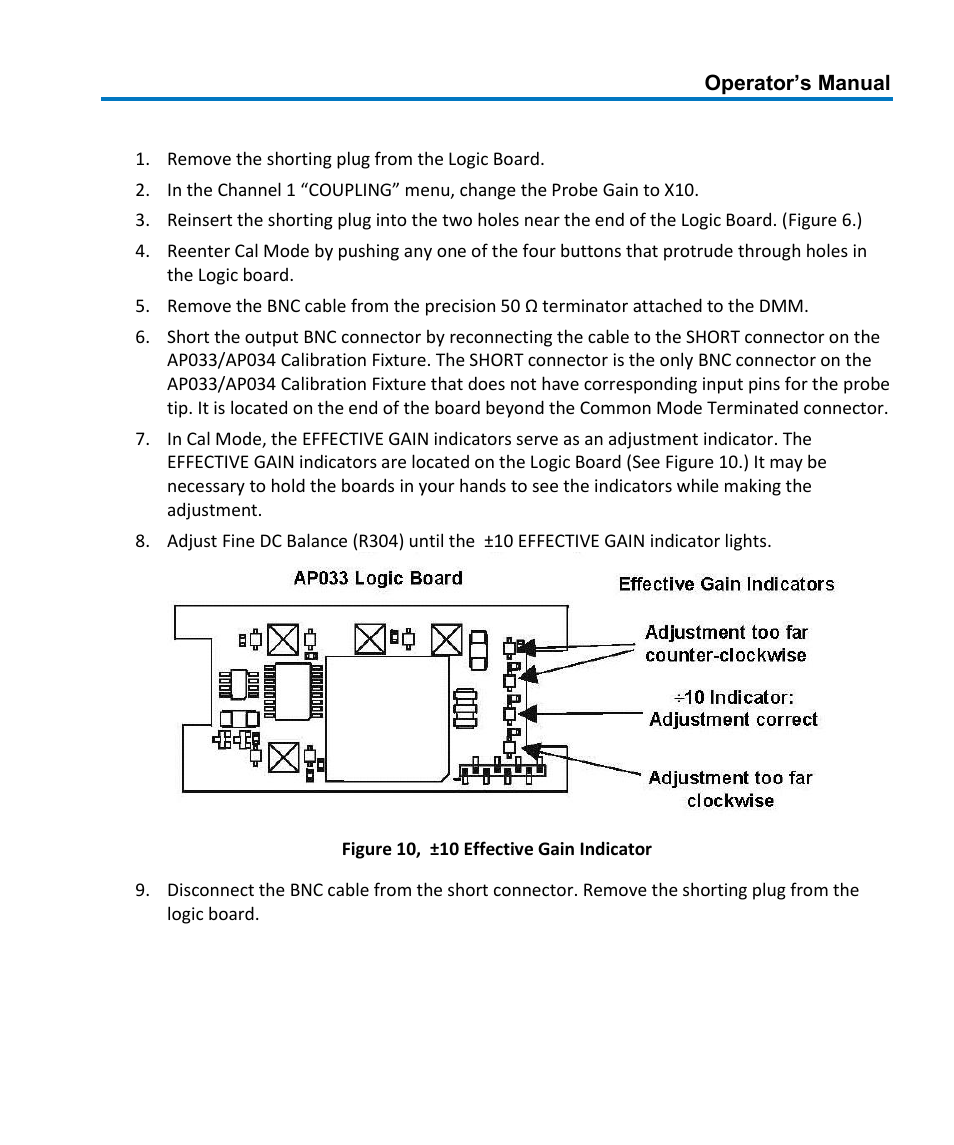 C. adjust fine dc balance (r304) | Teledyne LeCroy AP033 User Manual | Page 47 / 62