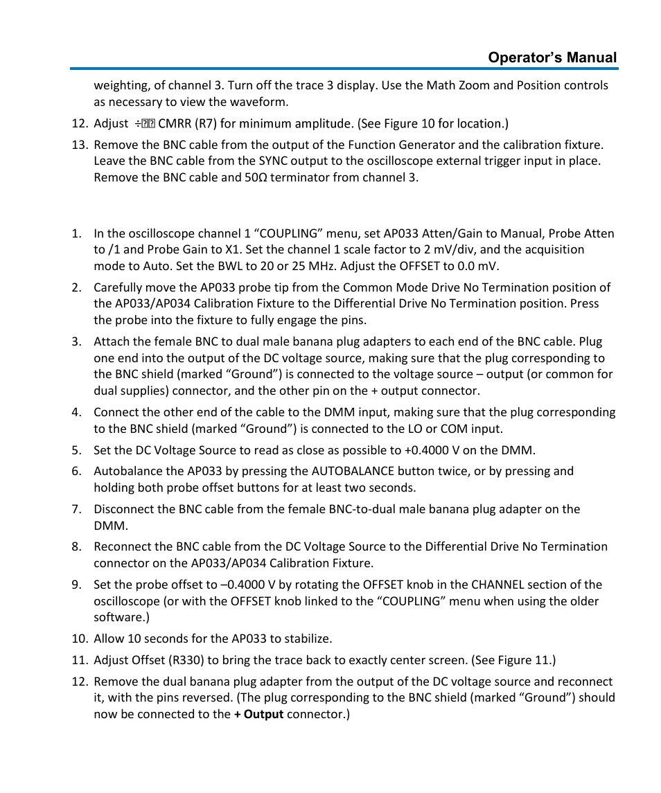 E. adjust offset (r330) | Teledyne LeCroy AP033 User Manual | Page 49 / 62