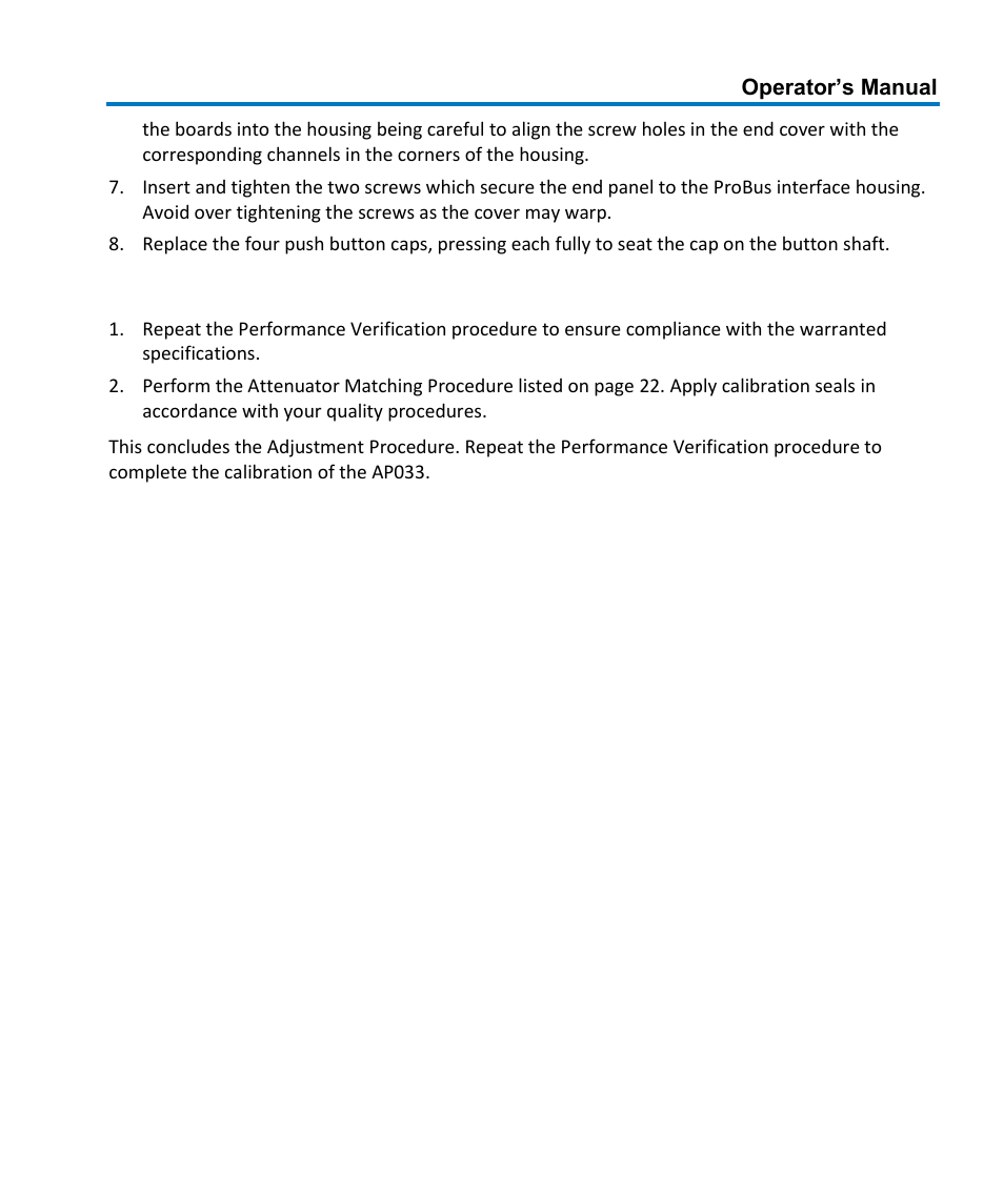 J. attenuator matching and final check | Teledyne LeCroy AP033 User Manual | Page 53 / 62