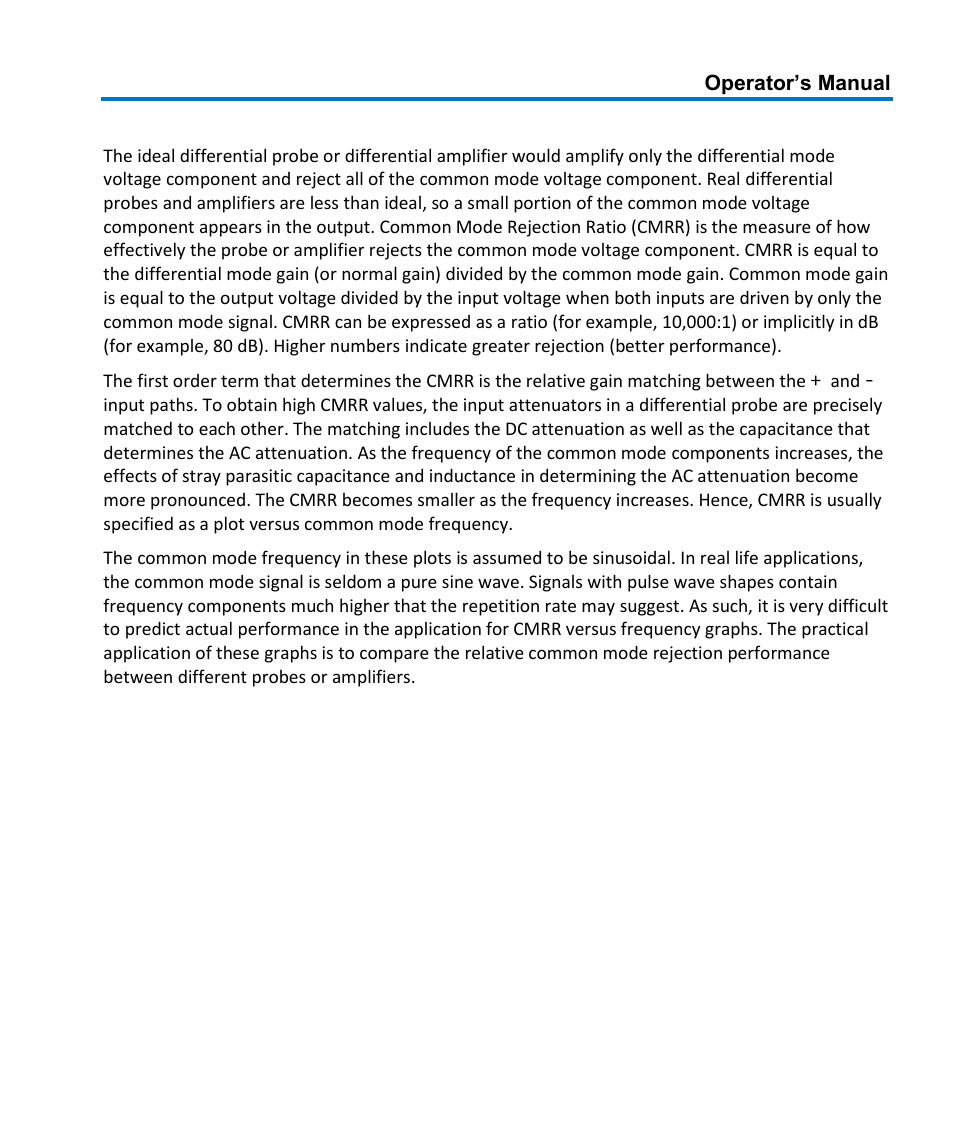 Common mode rejection ratio | Teledyne LeCroy AP033 User Manual | Page 55 / 62