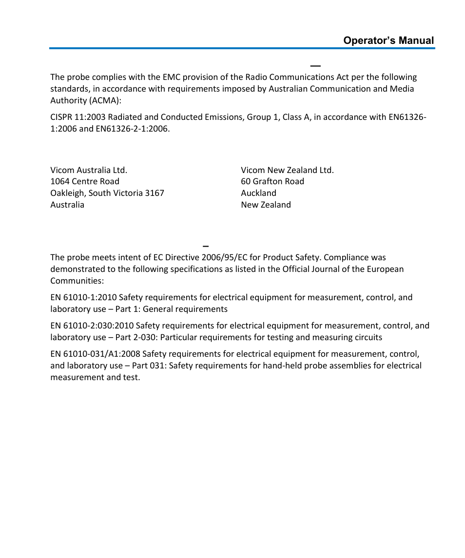 Safety compliance | Teledyne LeCroy AP033 User Manual | Page 57 / 62