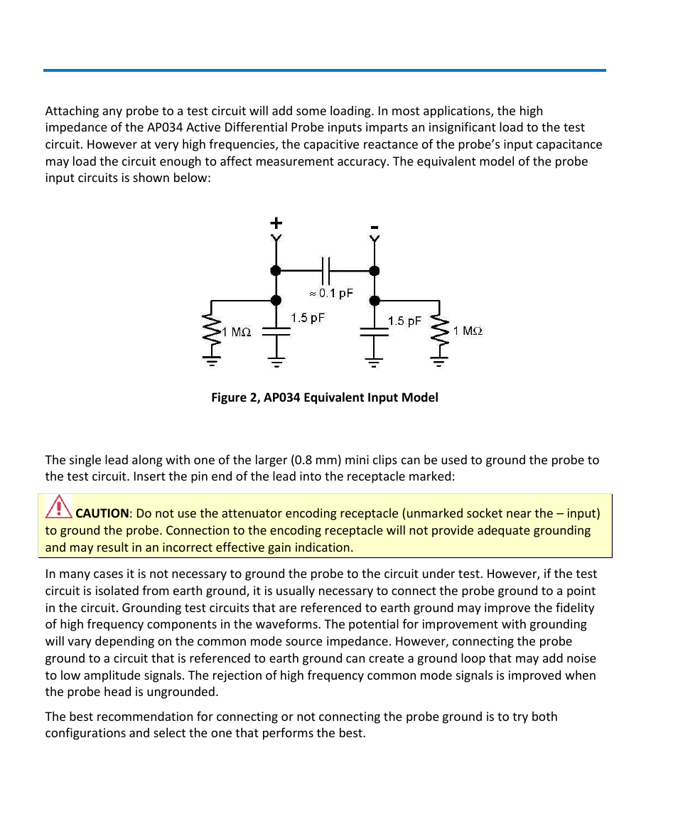 Probe input loading, Grounding the probe | Teledyne LeCroy AP034 User Manual | Page 16 / 60