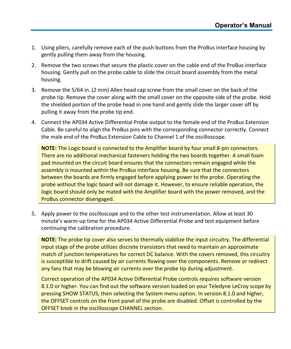 Preliminary procedure | Teledyne LeCroy AP034 User Manual | Page 43 / 60