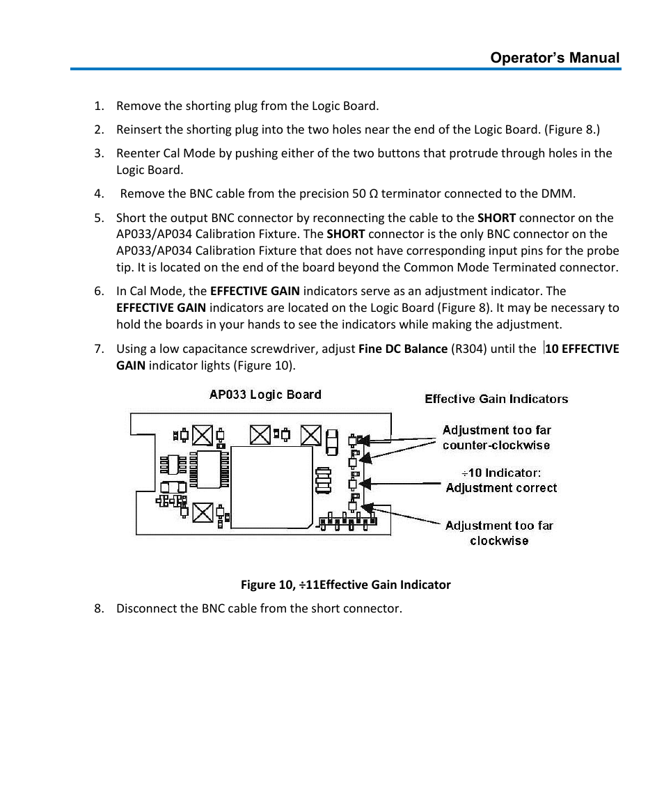 B. adjust fine dc balance (r304) | Teledyne LeCroy AP034 User Manual | Page 45 / 60