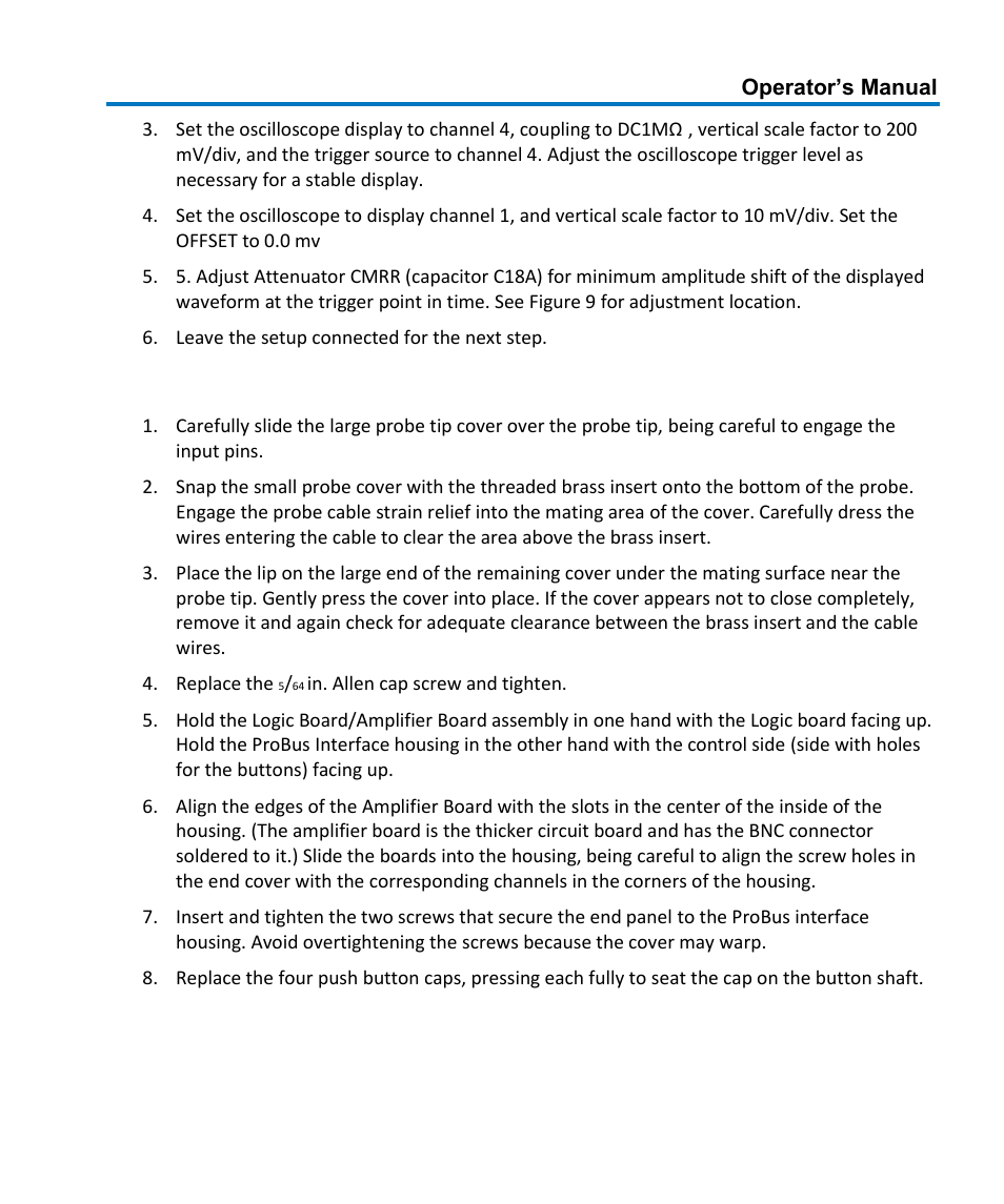 H. assemble probe and amplifier | Teledyne LeCroy AP034 User Manual | Page 51 / 60