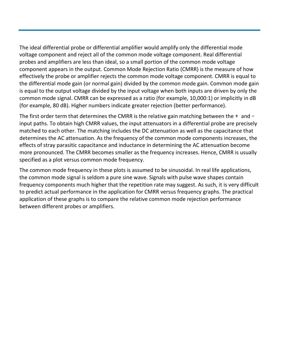 Common mode rejection ratio | Teledyne LeCroy AP034 User Manual | Page 54 / 60