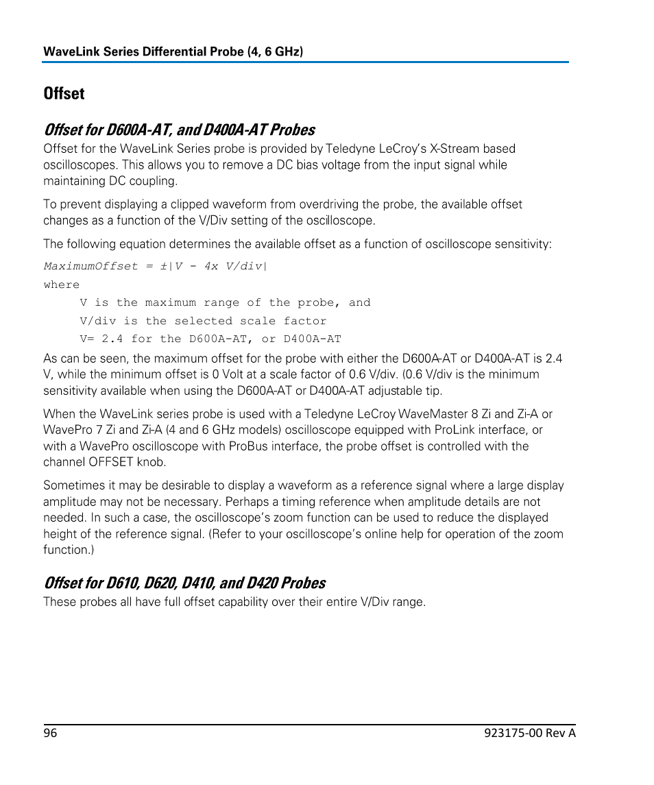 Teledyne LeCroy WaveLink Differential Probe Series (4, 6 GHz) User Manual | Page 102 / 108