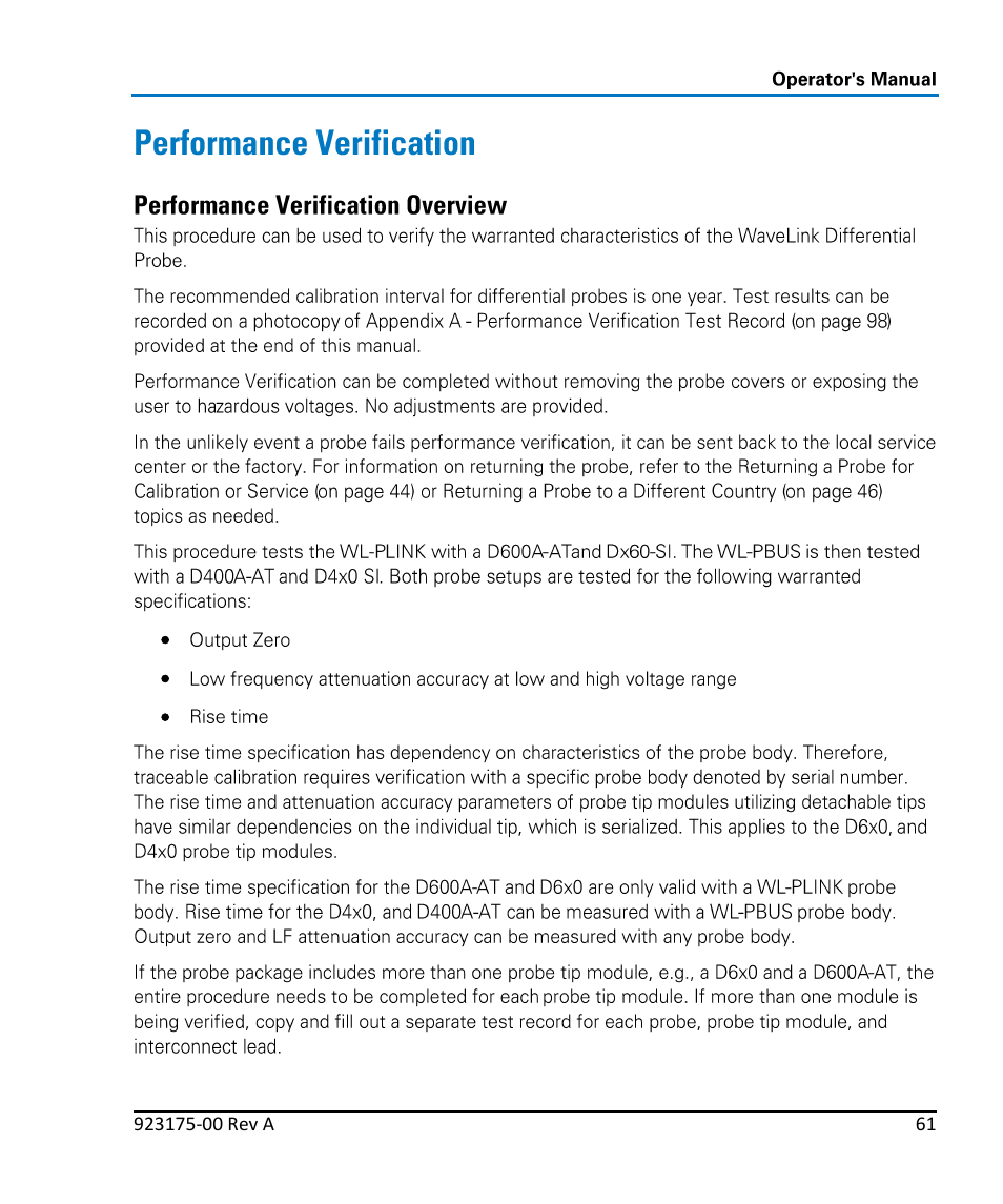 Teledyne LeCroy WaveLink Differential Probe Series (4, 6 GHz) User Manual | Page 67 / 108