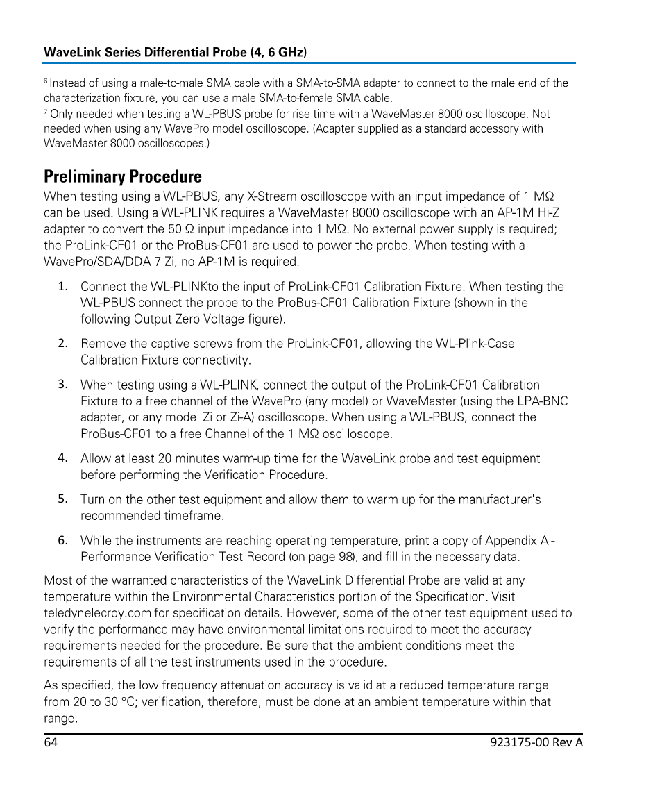 Teledyne LeCroy WaveLink Differential Probe Series (4, 6 GHz) User Manual | Page 70 / 108