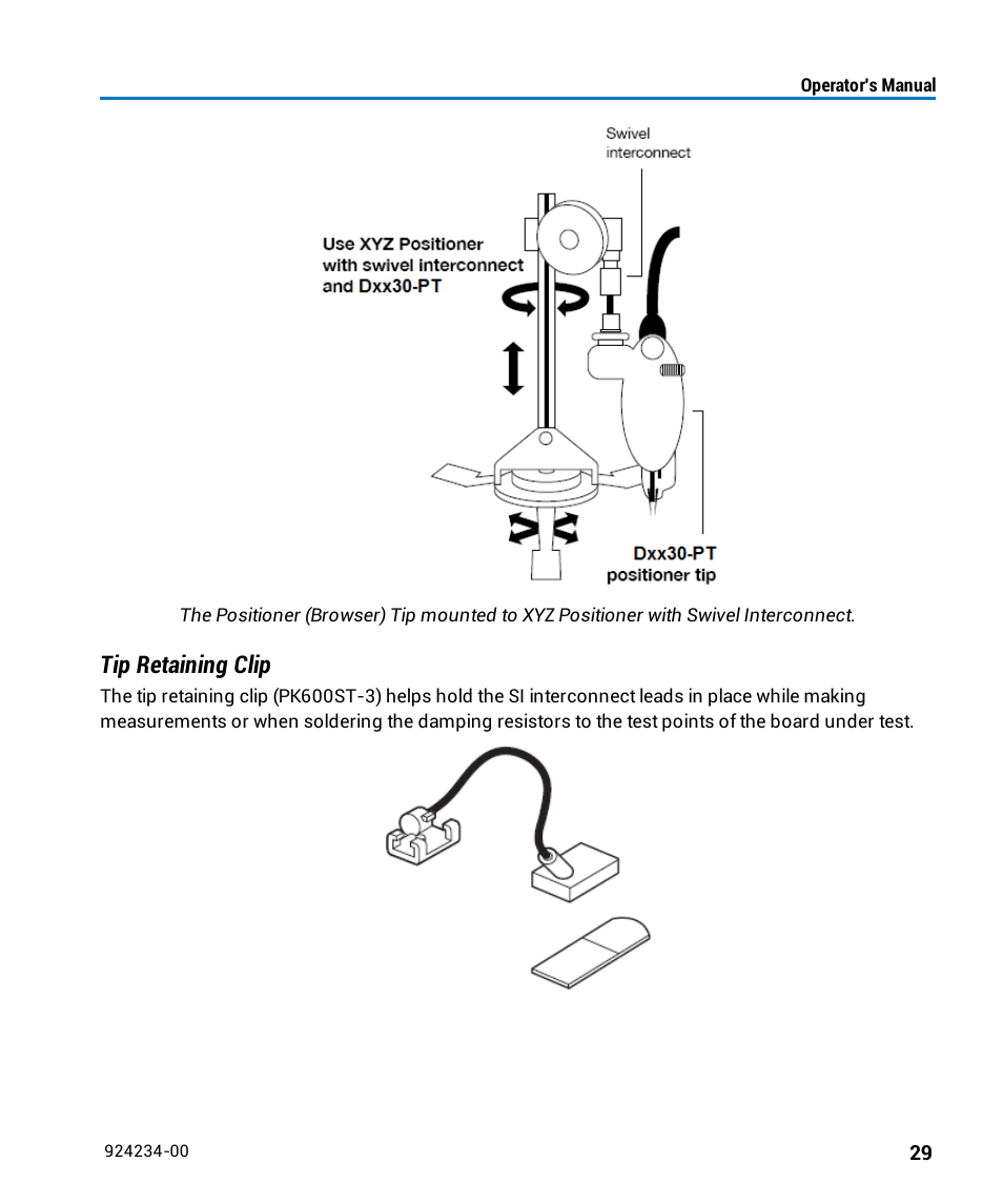 Tip retaining clip | Teledyne LeCroy WaveLink Differential Probe Series (8-13 GHz) User Manual | Page 35 / 70