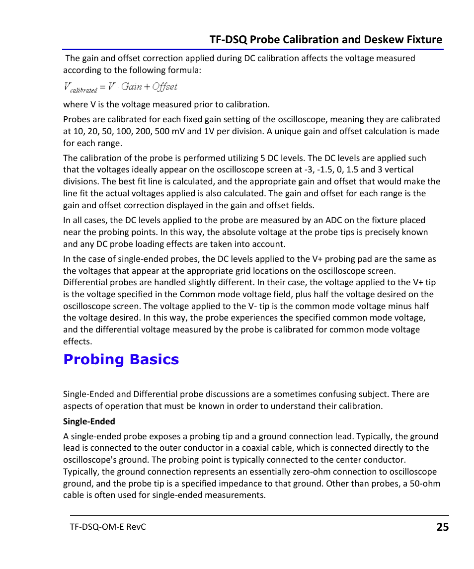 Probing basics, Single-ended and differential probe basics, Differential and single-ended probe basics | Tf-dsq probe calibration and deskew fixture | Teledyne LeCroy TF-DSQ User Manual | Page 25 / 31