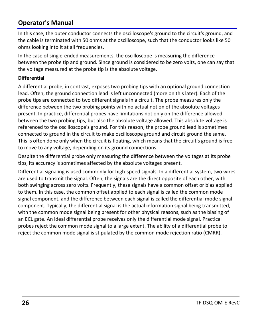 Operator's manual | Teledyne LeCroy TF-DSQ User Manual | Page 26 / 31