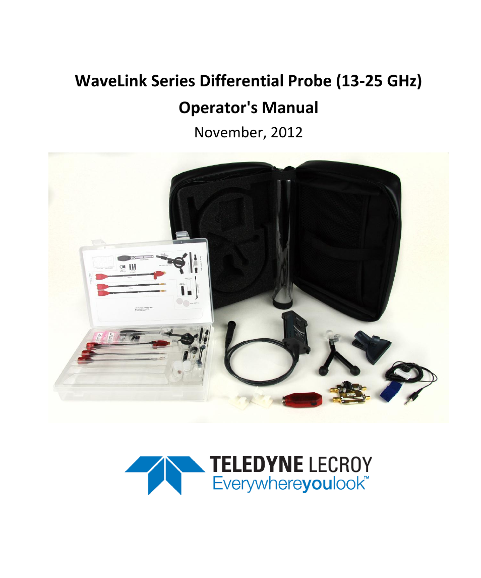 November, 2012 | Teledyne LeCroy WaveLink Differential Probe Series (13-25 GHz) User Manual | Page 3 / 93