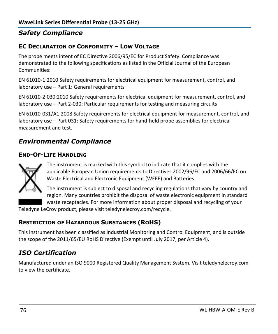 Teledyne LeCroy WaveLink Differential Probe Series (13-25 GHz) User Manual | Page 82 / 93