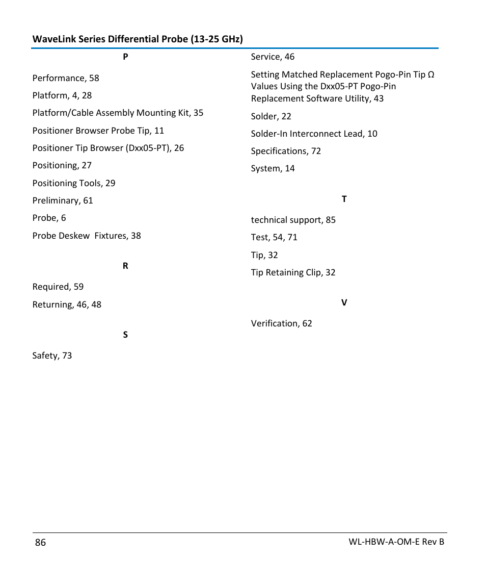 Teledyne LeCroy WaveLink Differential Probe Series (13-25 GHz) User Manual | Page 92 / 93