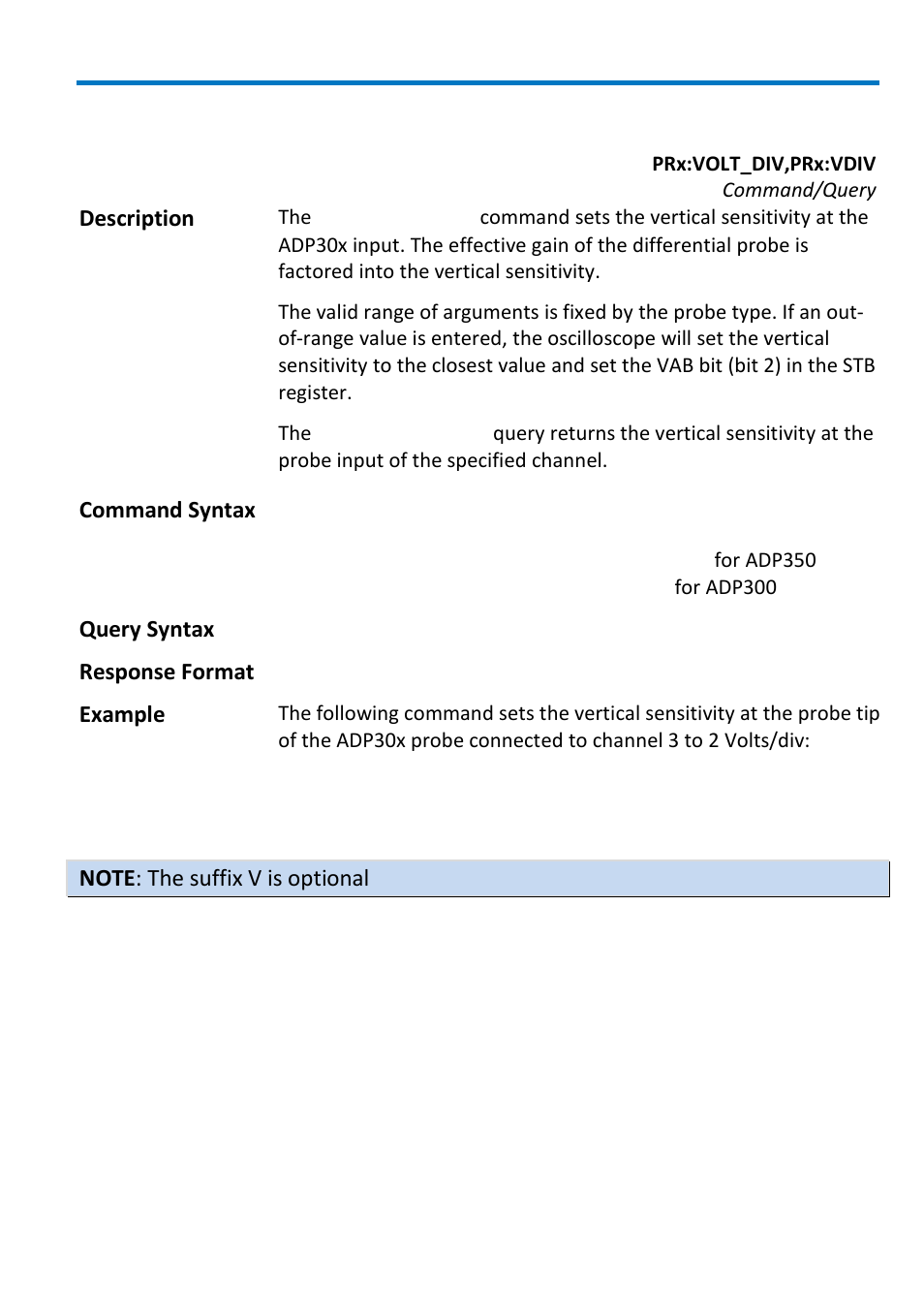 Probe volts/div, Operator’s manual | Teledyne LeCroy ADP300_305 User Manual | Page 21 / 38