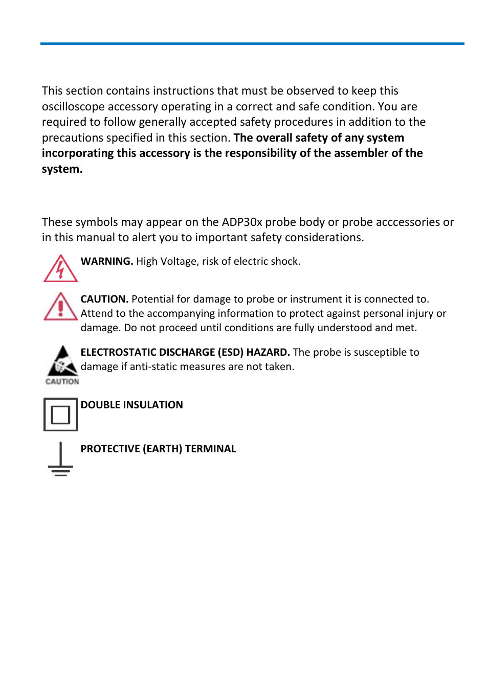 Safety instructions, Symbols | Teledyne LeCroy ADP300_305 User Manual | Page 5 / 38