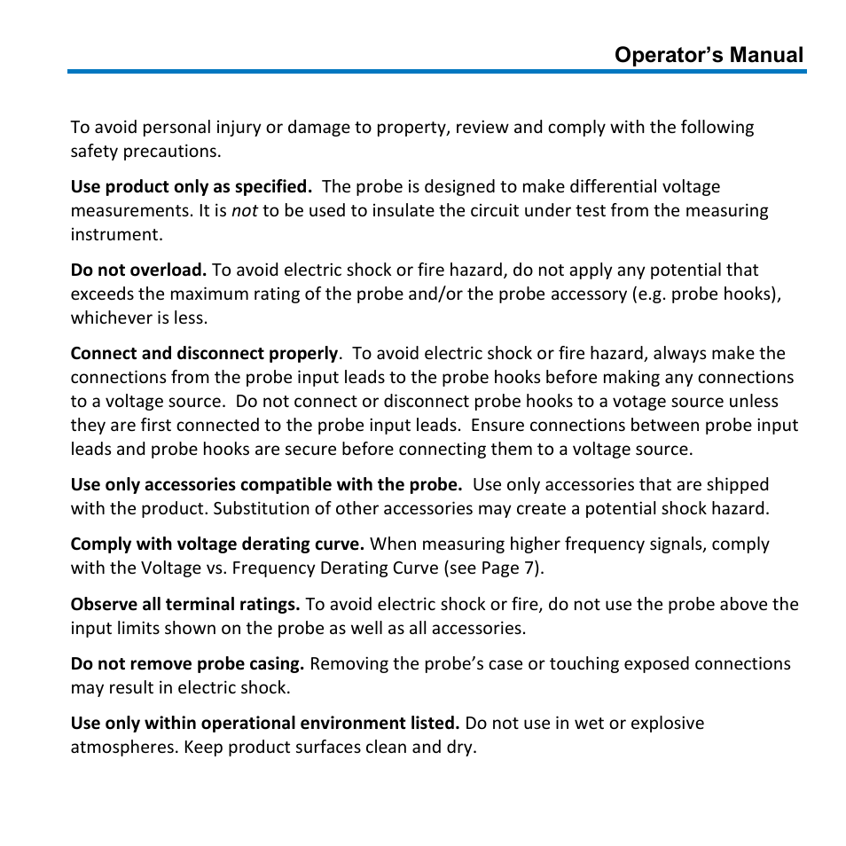 Precautions | Teledyne LeCroy AP031 User Manual | Page 5 / 20