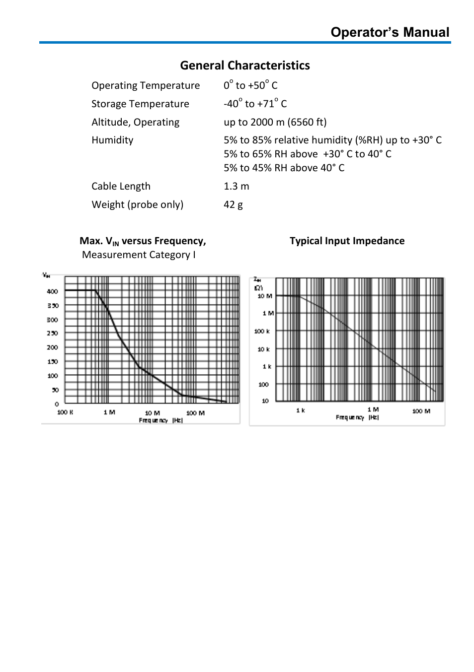 Operator’s manual, General characteristics | Teledyne LeCroy PP007 User Manual | Page 7 / 20