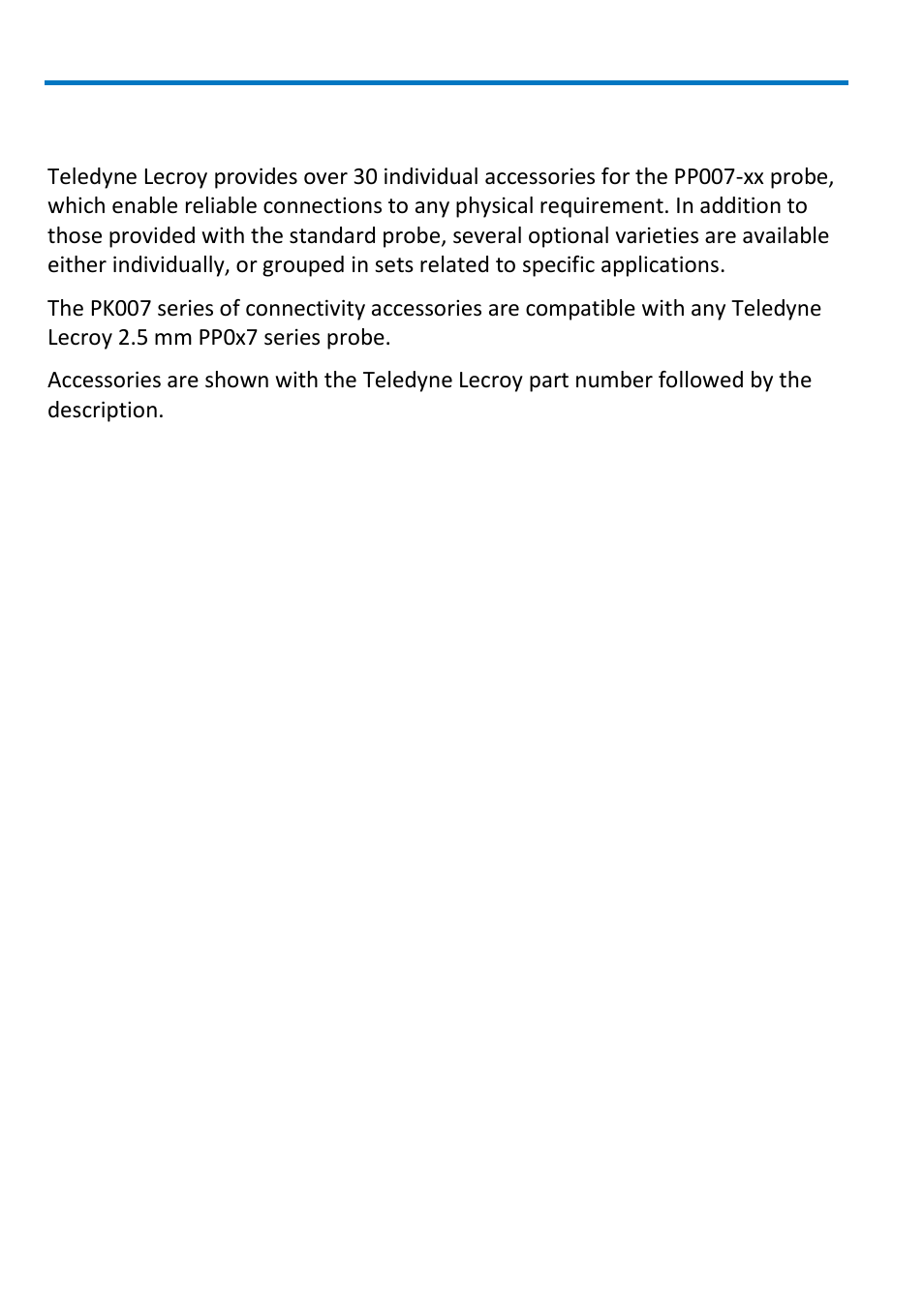 Connectivity accessories | Teledyne LeCroy PP007 User Manual | Page 8 / 20