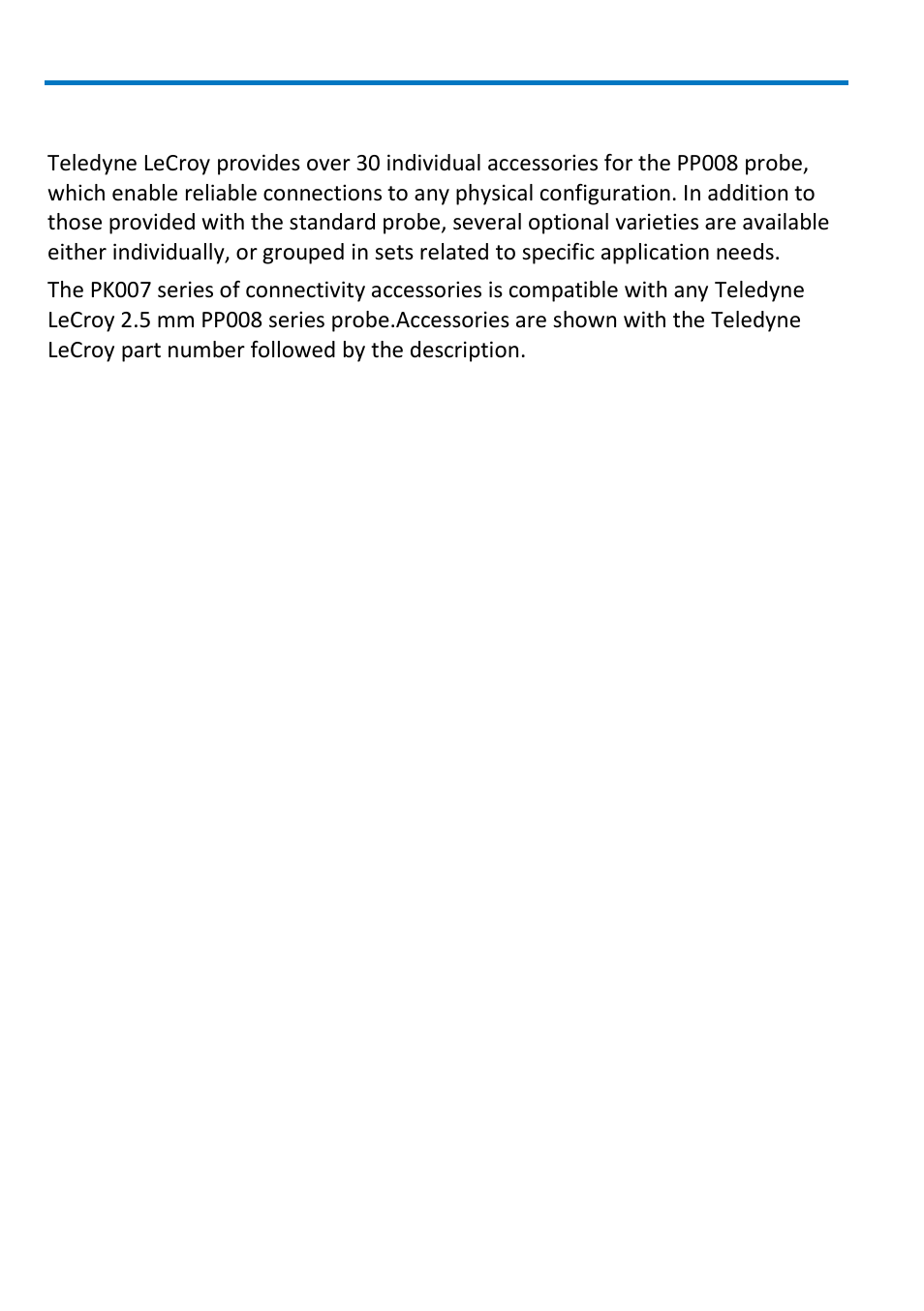 Connectivity accessories | Teledyne LeCroy PP008 User Manual | Page 8 / 20