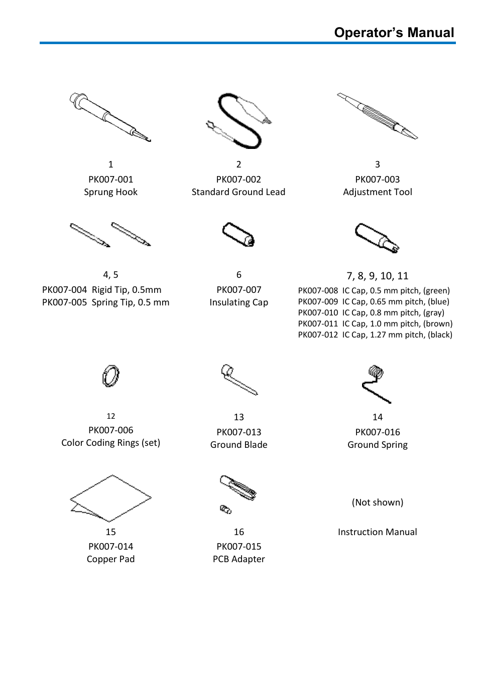 Standard accessories, Operator’s manual | Teledyne LeCroy PP008 User Manual | Page 9 / 20