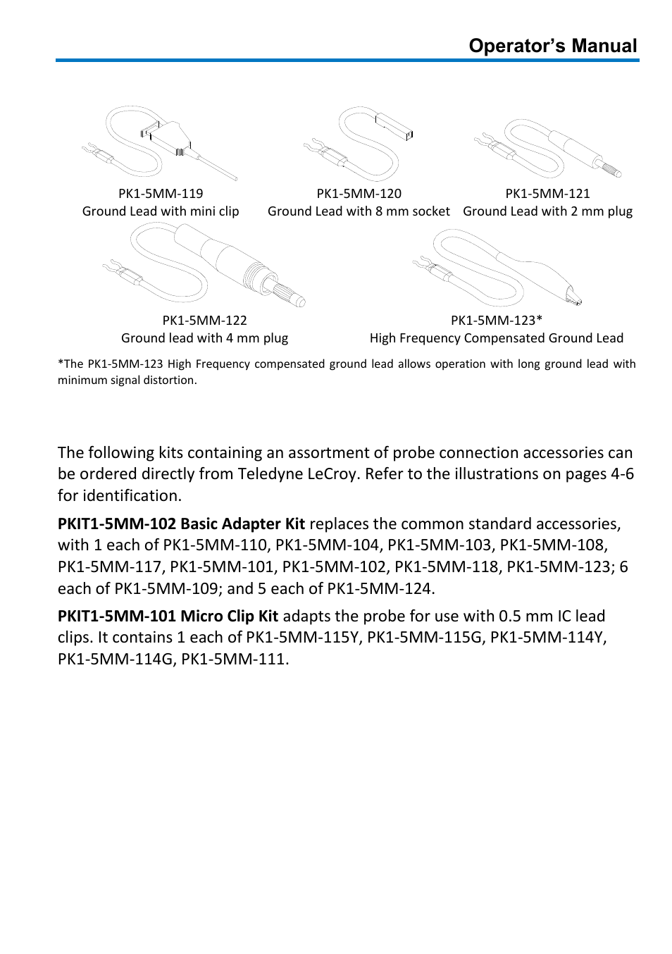 Operator’s manual | Teledyne LeCroy PP009 User Manual | Page 11 / 20
