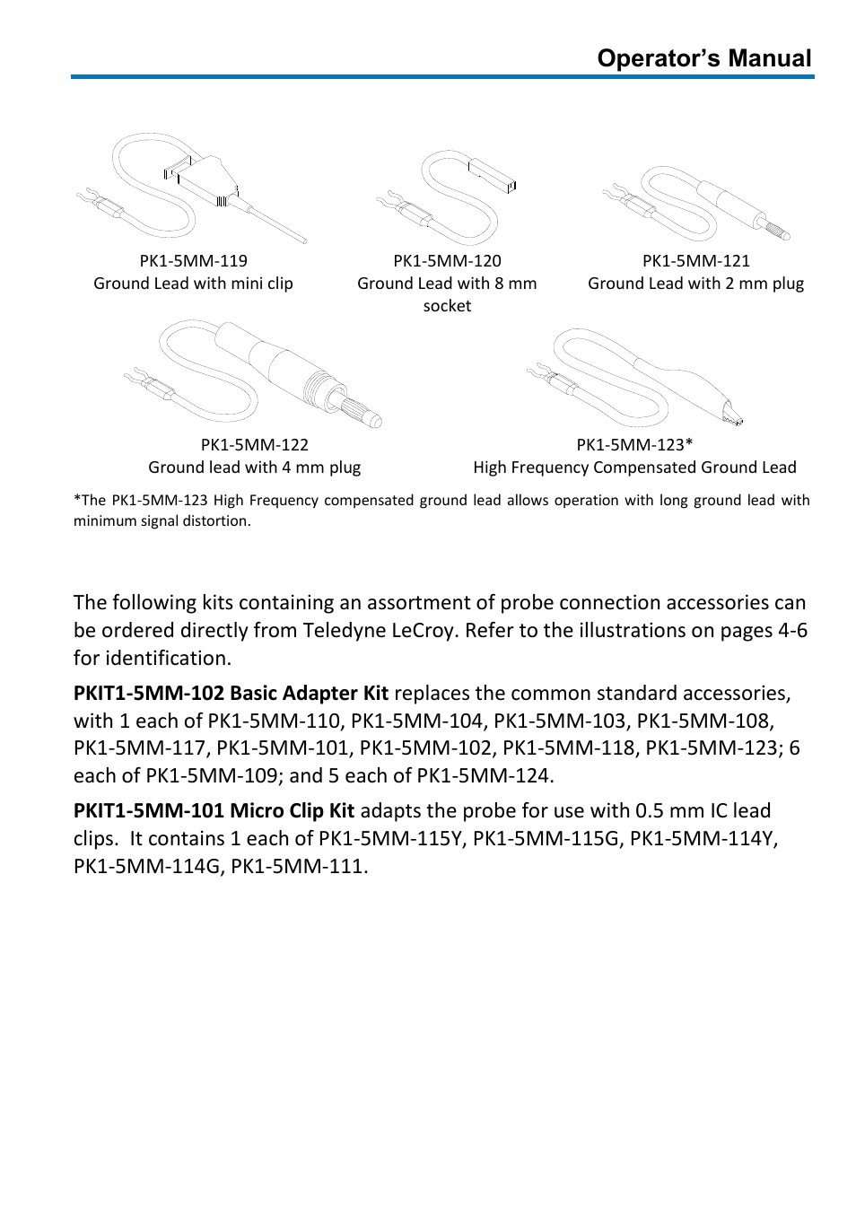 Operator’s manual | Teledyne LeCroy PP011 User Manual | Page 11 / 20