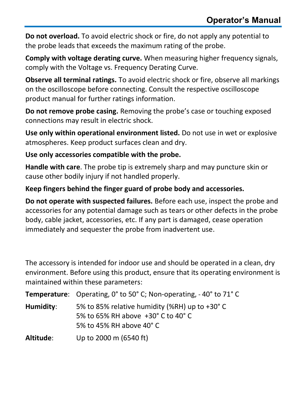 Operating environment | Teledyne LeCroy PP011 User Manual | Page 5 / 20