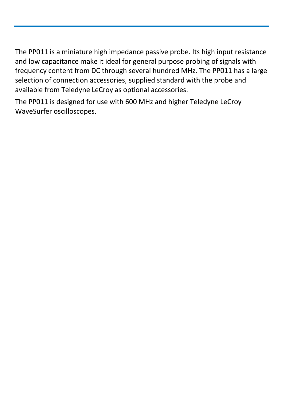 Introduction | Teledyne LeCroy PP011 User Manual | Page 6 / 20