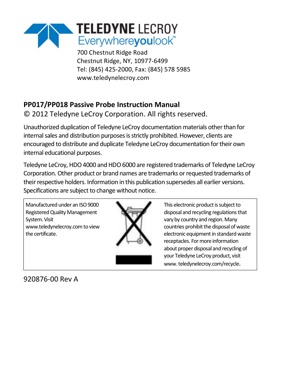 Teledyne LeCroy PP018 User Manual | Page 2 / 16