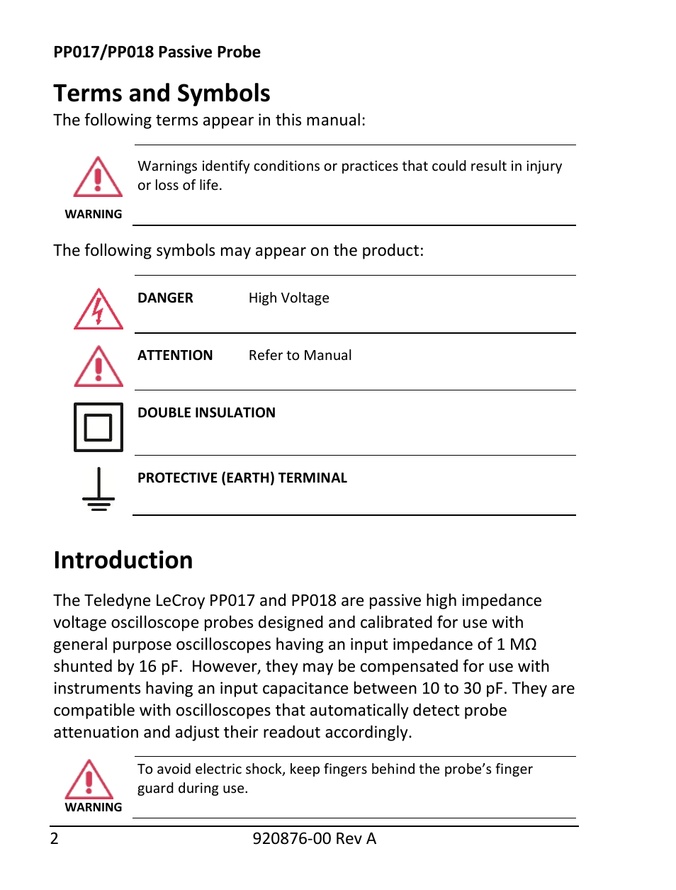 Terms and symbols, Introduction | Teledyne LeCroy PP018 User Manual | Page 4 / 16