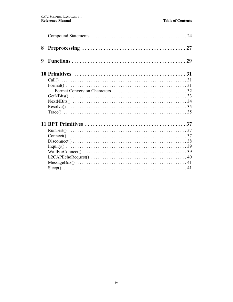 8 preprocessing 9 functions 10 primitives, 11 bpt primitives | Teledyne LeCroy BPT - References Manual User Manual | Page 4 / 46